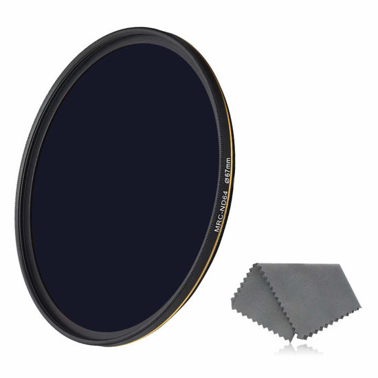 Picture of LENSKINS 67mm ND64 Filter, 6 Stop Neutral Density Filter for Camera Lenses, 16-Layer Multi-Resistant Coated, German Optics Glass, Weather-Seal ND Filter with Lens Cloth