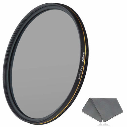 Picture of LENSKINS 82mm CPL Circular Polarizing Filter for Camera Lenses, 16-Layer Multi-Resistant Nano Coated, Ultra Slim, German Optics Glass, Weather-Sealed, Circular Polarizer Filter with Lens Cloth