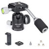 Picture of Ball Head with Handle All Metal Panoramic Tripod Ball Heads Camera Mount Tripod Arca Swiss Ball Head with Two Quick Release Plates for Tripod, DSLR, Camcorder, Telescope, Max Load 22lbs/10kg (Sliver)