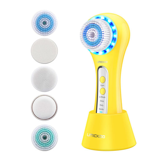 Picture of UMICKOO Facial Cleansing Brush,Rechargeable IPX7 Waterproof Face Scrubber with 5 Brush Heads,Face Spin Brush for Exfoliating, Massaging and Deep Cleansing