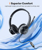 Picture of KONNAO USB Headset with Microphone, 3.5mm Wired Computer Headsets with Noise Cancelling Microphone, Stereo Headphones with MIC for PC, in Line Controls, Work Headset for Skype Zoom Tablet Laptop