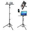 Picture of Kereal Laptop Projector Tripod Stand, Universal Portable Floor Holder Mount Stand for DJ Equipment,Office,Stage,Studio,Podium,Adjustable Height 25 to 48 Inch, with Tray and Gooseneck Phone Holder