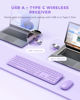 Picture of Purple Keyboard and Mouse Wireless, PEIOUS Cute Wireless Keyboard and Mouse with USB and Type C Receiver, Full Size Cordless Purple Wireless Keyboard for Mac and Windows, Laptop, PC (Purple)