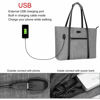 Picture of MOSISO USB Port Laptop Tote Bag for Women,Compatible with MacBook, 17-17.3 inch Notebook and Chromebook, Work Travel Business Computer Bag with Small Purse, Gray