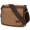 Picture of Modoker Messenger Bag for Men, 13 Inches Laptop Satchel Bags, Canvas Shoulder Bag with Bottle Pocket, Brown