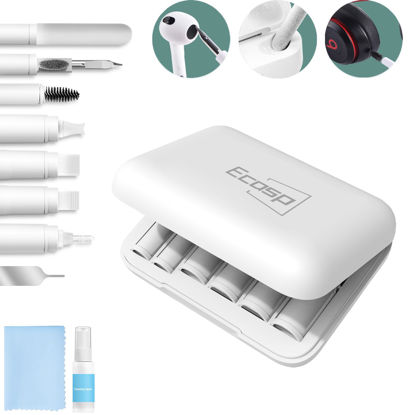 Picture of Cleaner Kit for Airpod, iPhone Cleaning Kit, Multi-Function Airpod Cleaner Kit Soft Brush for Phone Charging Port, Headphone, Earbuds, Earpods, Earphone,iPod, Case, iPhone, iPad, Laptop,Camera(White