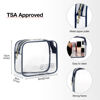 Picture of BAGSMART Toiletry Bag Hanging Travel Makeup Organizer with TSA Approved Transparent Cosmetic Bag Makeup Bag for Full Sized Toiletries (Navy, Large)