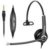 Picture of Callez 3.5mm Cell Phone Headset with Call Control, Computer Headset with Microphone Noise Cancelling for iPhone Samsung iPad PC Skype Office Meetings Call Center Work, Clear Chat, Super Comfort