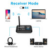 Picture of Bluetooth Transmitter Receiver, ifofo 2-in-1 Bluetooth 5.0 Audio Adapter for 2 Headphones with Low Latency Long Range LCD Display Adjustable Volume, Optical AUX RCA Bypass for TV Home Stereo Speaker