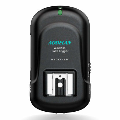 Picture of AODELAN Wireless Flash Trigger Receiver with Universal Hot Shoe Compatible with Canon, Nikon, Olympus, Panasonic, Pentax, Fuji, Samsung,Sony(Except Sony Flashes)