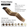 Picture of SUYYA Tape in Hair Extensions Human Hair Balayage Darkest Brown to Chestnut Brown and Light Blonde 12 Inch 40g/pack 20pcs Straight Seamless Skin Weft Tape in Real Human Hair Extensions(12inch #P6/16/T2)