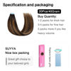 Picture of SUYYA Tape in Hair Extensions Human Hair Balayage Darkest Brown to Light Brown 12 Inch 40g/pack 20pcs Straight Seamless Skin Weft Tape in Real Human Hair Extensions(12inch #P2/8/T2)