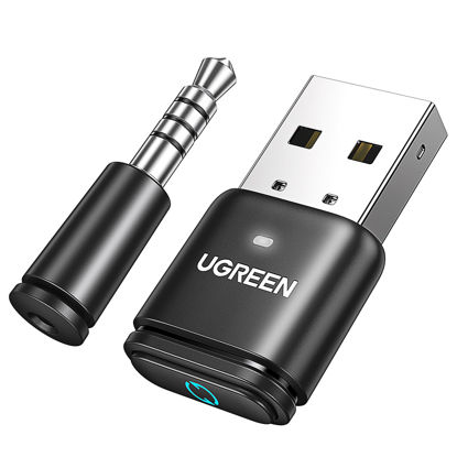 Picture of UGREEN USB Audio Transmitter, Bluetooth 5.3 Adapter for Connecting Bluetooth Headphones to PS5, PS4, Switch, PC, Wireless Audio Adapter with aptX Low Latency Support, Included Mini Mic (Plug & Play)