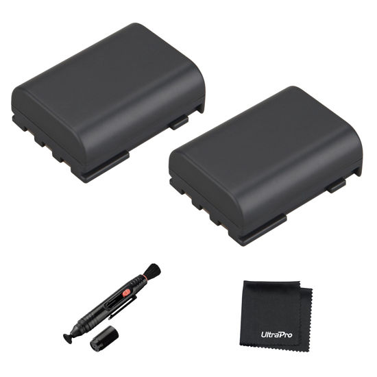 Picture of UltraPro 2-Pack NB-2LH High-Capacity Replacement Battery for Select Canon Models - Bundle Includes: Deluxe Microfiber Cleaning Cloth, Lens Cleaning Pen