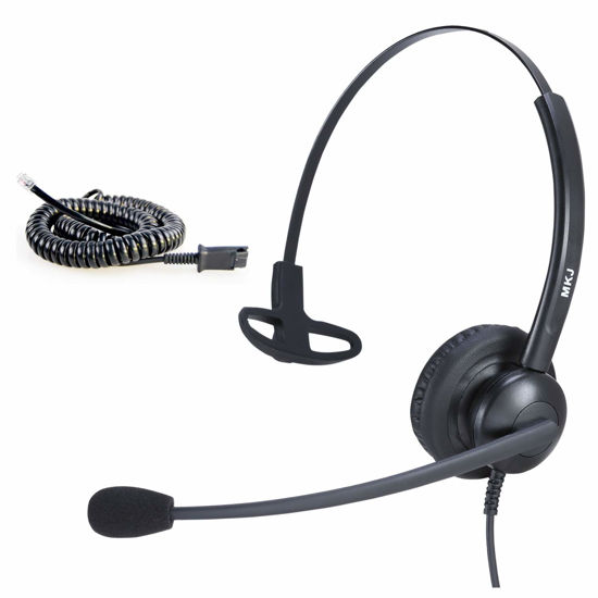 Picture of MKJ Telephone Headset for Cisco Phones Wirded Headphones with Microphone Noise Cancelling RJ9 Phone Headsets for Office Phones Cisco CP7821 7942G 7960G 7975G CP-7841 8811 8841 8851 8861 8865 9951