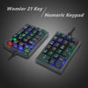 Picture of Womier Number Pad, WK21 Mechanical USB Wired Numeric Keypad with RGB Backlight and Pudding Keycaps for Laptop Desktop Computer PC(Black, Red Switches)