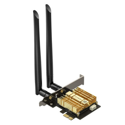 Picture of EDUP LOVE WiFi 6E AX210 PCIE WiFi Card Bluetooth5.2 with Heat Sink Upgrade to 6GHz/5GHz/2.4GHz Tri-Band, Up to 5400Mbps,160MHz,Ultra-Low Latency,OFDMA,MU-MIMO,Support Windows 11/10 64Bit