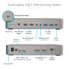 Picture of StarTech.com Dual-Laptop USB-C KVM Docking Station, Dual Monitor 4K 60Hz DisplayPort Dock, 5-Port USB Hub, GbE, 90W/45W Power Delivery to Two Laptops, Windows/Mac, 2-Host KVM Dock (129N-USBC-KVM-DOCK)