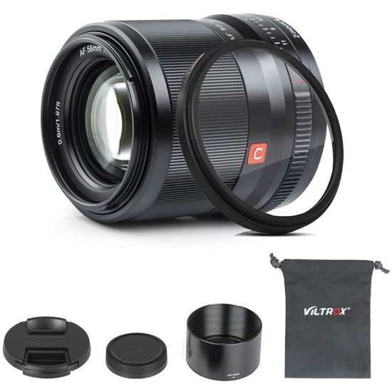 Picture of VILTROX 56mm f/1.4 F1.4 Auto Focus Large Aperture APS-C Lens for Nikon Z-Mount Camera Z5 Z50 Z6 Z6II Z7 ZII with Lens Filter Combo