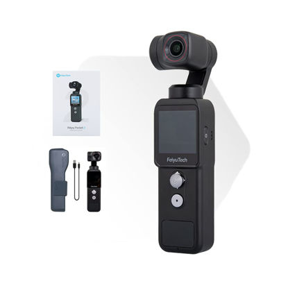 Picture of Feiyu Pocket-2 Handheld Action Camera 4K 60FPS with 3-Axis Gimbal Stabilizer, 130° Wide Angle, 1.3" Touch Screen, 1/2.3” CMOS, WiFi, for Filming Travel Vlog Video
