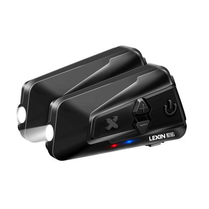 Picture of LEXIN 2pcs G16 Motorcycle Bluetooth Headset with Headlamp/SOS Mode, Up to 16 Riders 2000m Helmet Commnunication System, Motorcycle Intercom with Music Sharing/Universal Pairing for Snowmobile/ATV