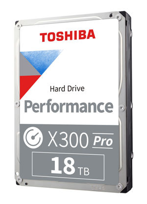 Picture of Toshiba X300 PRO 18TB High Workload Performance for Creative Professionals 3.5-Inch Internal Hard Drive - Up to 300 TB/Year Workload Rate CMR SATA 6 GB/s 7200 RPM 512 MB Cache - HDWR51JXZSTB