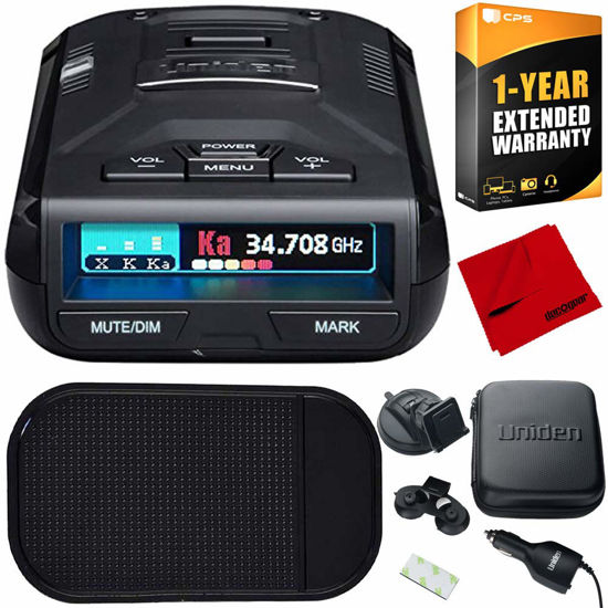 Picture of Uniden R3 Extreme Long Range Radar Laser Detector GPS, 360 Degree, DSP, Voice Alert Bundle with Slip-Free Car Mat, 1 YR CPS Enhanced Protection Pack and Deco Gear Microfiber Cleaning Cloth