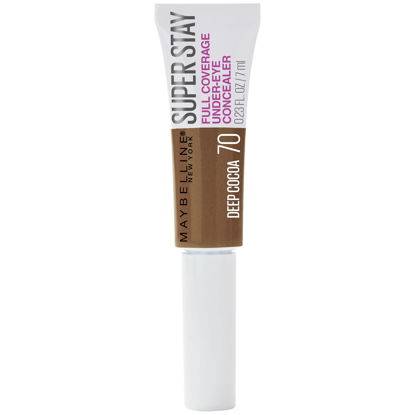 Picture of Maybelline Super Stay Super Stay Full Coverage, Brightening, Long Lasting, Under-eye Concealer Liquid Makeup Forup to 24H Wear, With Paddle Applicator, Deep Cocoa, 0.23 fl. oz.