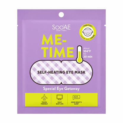 Picture of Soo’AE Me-Time 𝗦𝗲𝗹𝗳-𝗛𝗲𝗮𝘁𝗶𝗻𝗴 𝗘𝘆𝗲 𝗠𝗮𝘀𝗸 1 Count Lavender Warm Eye Mask for Dry Eyes SLEEP MASK, Relief from Tire Eye Fatigue - Moist Hot Compress Eye Patch for Sleeping. Made in Korea