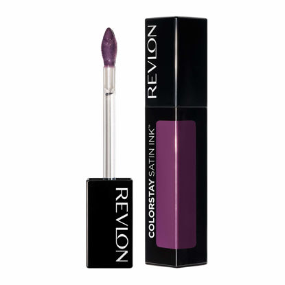 Picture of Revlon Liquid Lipstick, Lip Makeup, ColorStay Satin Ink, Longwear Rich Lip Colors, For mulated With Black Currant Seed Oil, 023 Up All Night, 0.17 Fl Oz