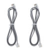 Picture of LanSenSu RJ12 Cable Phone Cord RJ12 6P6C Male to Male Straight Wired for Both Data and Voice Use Silver - 3.3 Feet 2Pack