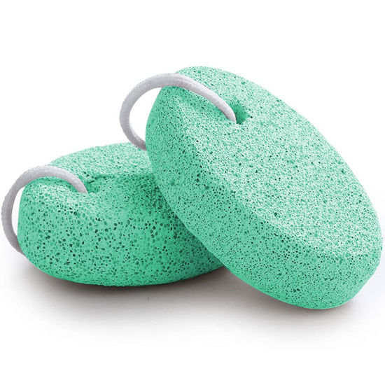 Picture of Natural Foot Pumice Stone for Feet, Borogo 2-Pack Lava Pedicure Tools Hard Skin Callus Remover for Feet and Hands -Green