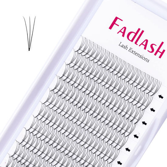 Picture of Pre Made Eye Lash Extension Fans 3D 0.07 Premade Fans Eyelash Extensions D Curl Premade Fans Volume Pre Fanned Lash Extension Supplies FADLASH (43-0.07D, 17mm)