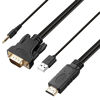 Picture of HDMI to VGA Cable，1080p HDMI to VGA 1.8m Cable(Male to Male) with USB Power and Audio Compatible for Mac Computer, Desktop, Monitor, Projector,Laptop HDTV and More(Black)