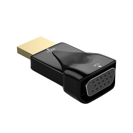 Picture of DteeDck HDMI to VGA Adapter, HDMI Male to VGA Female Converter Gold-Plated, HDMI VGA Adapter Cable Compatible for Monitor, Computer, PC, Desktop, Laptop, Display, Projector, HDTV and More