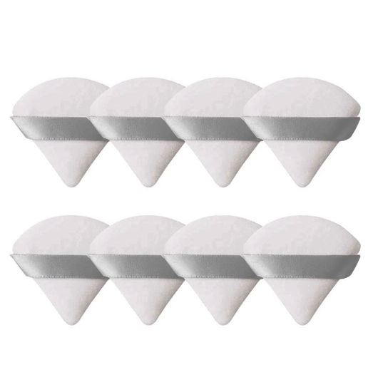 Picture of 8 Pieces Triangle Powder Puff Face Soft Triangle Makeup Puff Velour Cosmetic Foundation Blender Sponge Beauty Makeup Tools