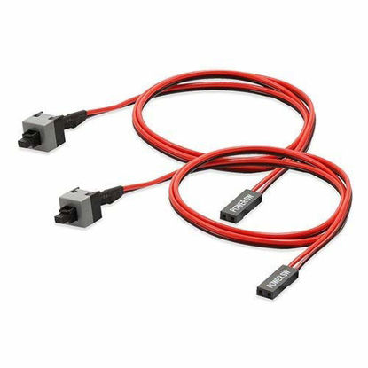 Picture of ELECTOP 2 Pack 2 Pin SW PC Power Cable On and Off Push Button ATX Computer Switch Wire 45cm