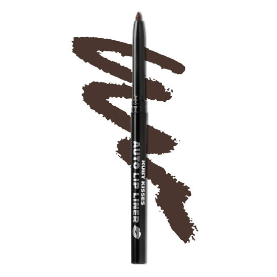 Picture of Ruby Kisses Auto Lip Liner Pencil, Long Lasting, Smooth Application Mechanical Lip Liner Pencil (Dark Brown)