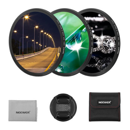 Picture of NEEWER 3PCS 77mm Star Filters, Adjustable Cross Screen Star Effect Filter (4, 6, 8 Points) with Ultra Slim Aluminum Alloy Frame, HD No Dark Corners with Double Sided Nano Coatings