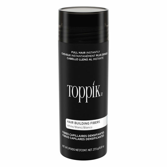 Picture of Toppik Hair Building Fibers, White, 27.5g, Fill In Fine or Thinning Hair, Instantly Thicker, Fuller Looking Hair, 9 Shades for Men & Women