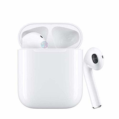 Picture of Wireless Earbuds Bluetooth Headset with Hi-Fi Stereo Noise Canceling Headset Built-in Microphone Touch Control, Binaural Automatic Call Pairing, Compatible with Airpods/iPhone/Samsung/Android (S)