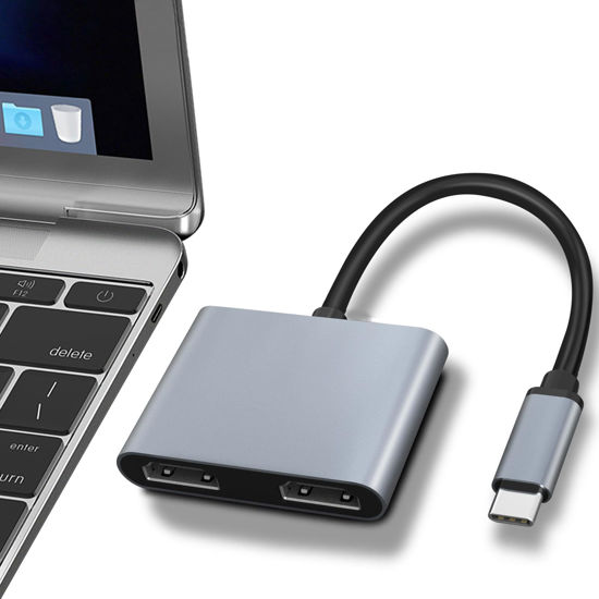 Picture of YAYIET Dual Monitor Adapter, 4K @60Hz, USB C to Dual HDMI Adapter for Laptop, MacBook, Windows, and More