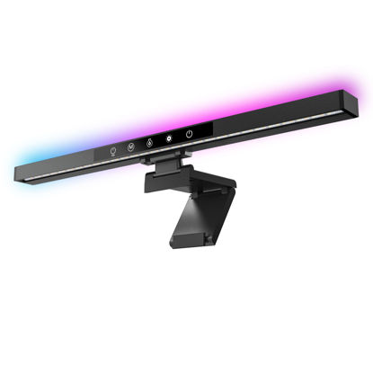 Picture of Computer Monitor Light bar, Ropelux Monitor Lamp for Eye Caring, 2700-6500K & RGB Backlight,Touch Control with Memory Function, Blue-ray Blocking, No Screen Glare Desk Lamp for PC/Office/Gaming/Home