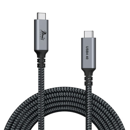 Picture of Thunderbolt 4 Cable 4 Ft, 40Gbp Thunderbolt Cable with 100W Charging, 8K Display/Dual 4K, Compatible with Thunderbolt 3/4, USB-C Thunderbolt 4 Cable for MacBook, Hub, Docking