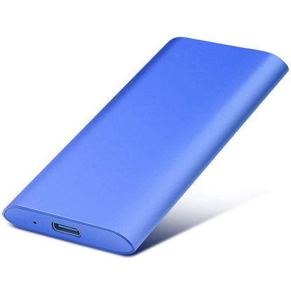 Picture of External Solid State Drive 2000GB Protable SSD External Hard Drive high Speed USB 3.1 Type-C External SSD Hard Drive 2000GB Compatible with PC, Laptop, Desktop and Mac (Blue)