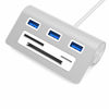 Picture of SABRENT Premium 3 Port Aluminum USB 3.0 Hub with Multi-in-1 Card Reader (12" Cable) for iMac, All MacBooks, Mac Mini, or Any PC (HB-MACR)