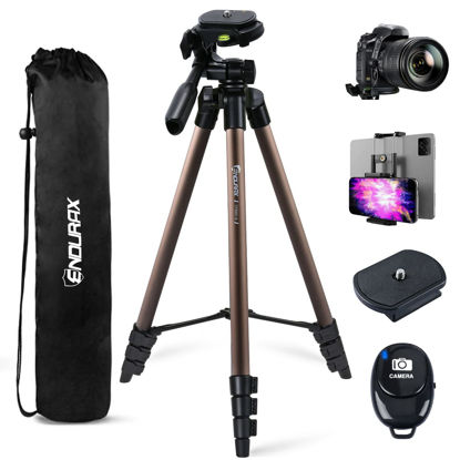 Picture of Endurax 60'' Tripod for Camera Canon Nikon DSLR, Camera Phone Tripod with Universal Holder, Carry Bag, Max. Load 6.6 lbs
