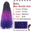 Picture of Beverlee 18 Inch 8 Packs Boho Box Braids Goddess Box Braids Crochet Hair Bohemian Hippie Braids Braiding Hair Box Braids with Curly Ends Messy Pre-looped Synthetic Crochet Hair for Black Women