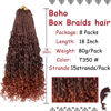 Picture of Beverlee 18 Inch 8 Packs Boho Box Braids Goddess Box Braids Crochet Hair Bohemian Hippie Braids Braiding Hair Box Braids with Curly Ends Messy Pre-looped Synthetic Crochet Hair for Black Women T350#