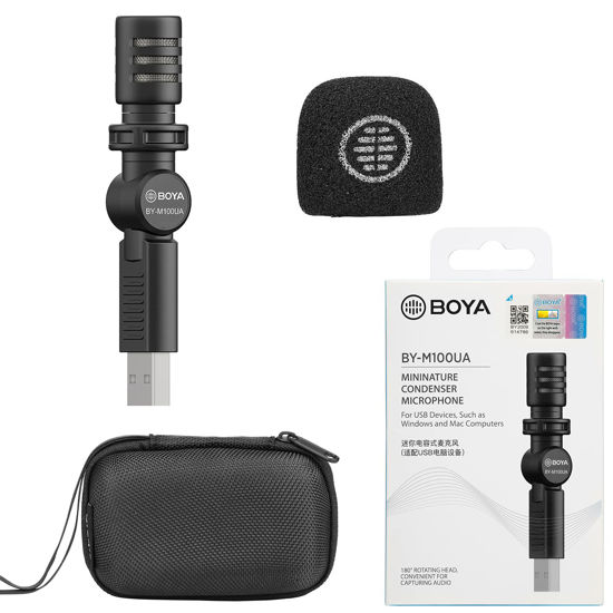 Picture of BOYA USB-A Microphone Record, BY-M100UA Mini Shotgun Microphone Plug & Play for USB-A Devices Samsung/Huawei Windows, PC Computer, Tablets, MAC in Podcast Liverstream Tiktok YouTube Video